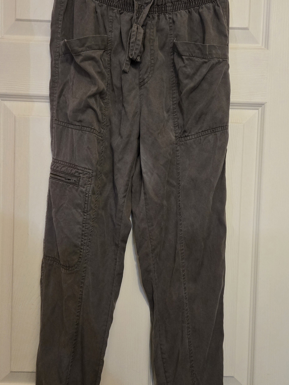 Nicole Miller Olive-Grey Utility Jogger Pants